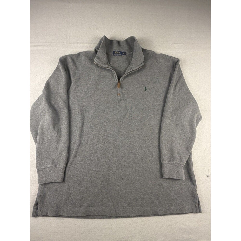Polo Ralph Lauren Men's 1/4 Zip Knit Pullover Sweater 3XB Gray Cotton